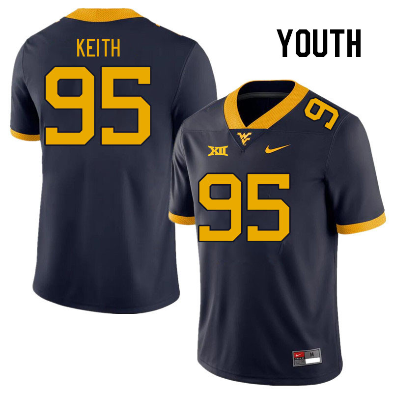 Youth #95 Zachariah Keith West Virginia Mountaineers College Football Jerseys Stitched Sale-Navy - Click Image to Close